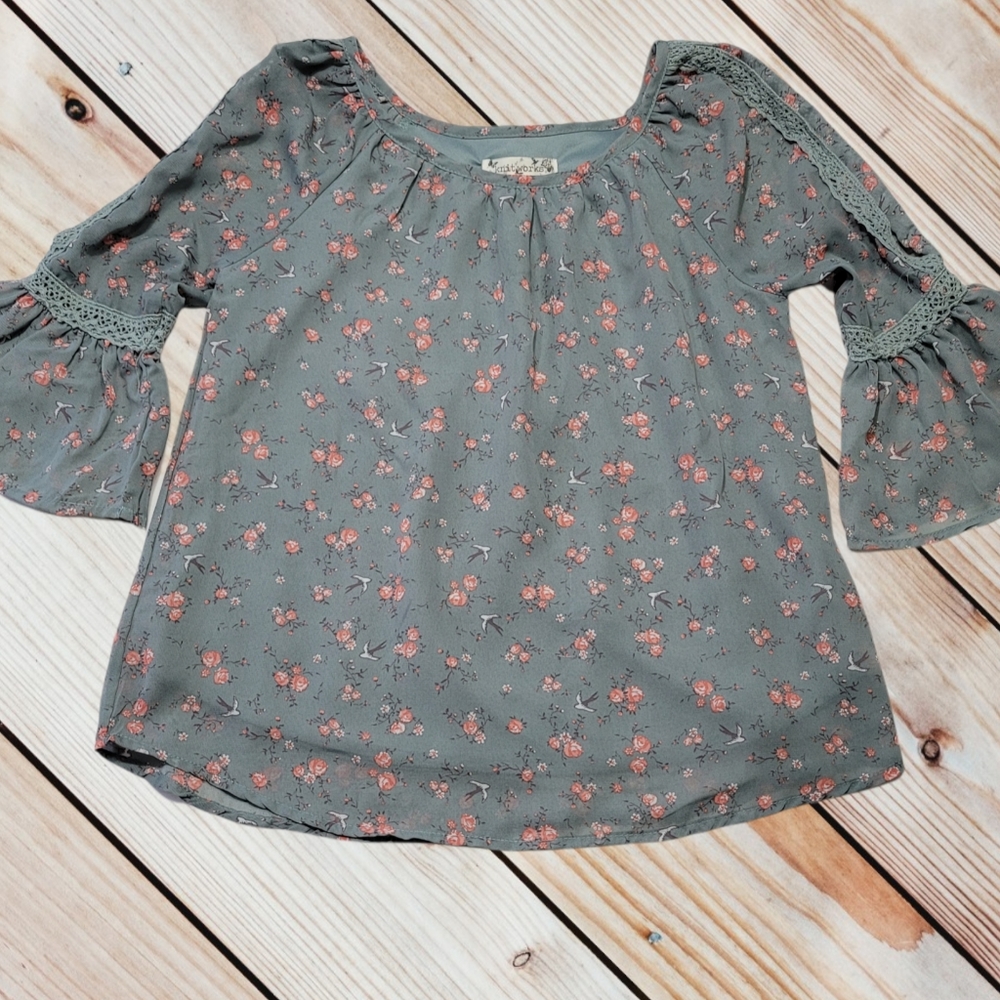 Women's Knitworks Boho Floral Top Sz Large